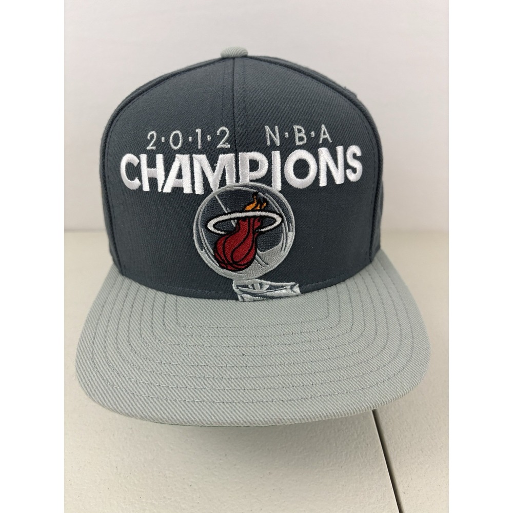 Miami Heat Adidas SnapBack 2012 NBA Finals Champions Gray Hat One Size